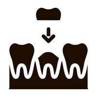 icône de signe de vecteur de couronne de dent de stomatologie