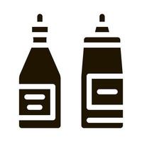 bouteilles de sauce ketchup et mayonnaise icône illustration de glyphe vectoriel