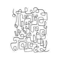 gribouillis abstrait emmêlé avec une ligne dessinée à la main. éléments de griffonnage. croquis isolé sur fond blanc. illustration vectorielle vecteur