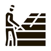 couvreur réparation toit icône vecteur glyphe illustration