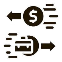 illustration de glyphe de vecteur d'icône de paiement de service aux entreprises