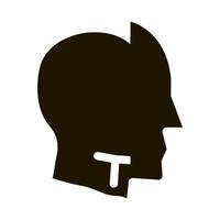 tête humaine copie silhouette icône vecteur glyphe illustration