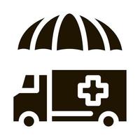 illustration de glyphe vectoriel d'icône de voiture d'ambulance d'urgence