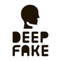 illustration de glyphe vectoriel icône visage humain deepfake