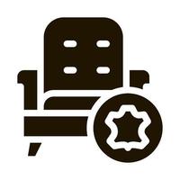 fauteuil en cuir icône vecteur glyphe illustration