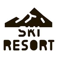 illustration de glyphe vectoriel icône station de ski