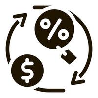 cycle d'argent et d'intérêt icône vecteur glyphe illustration