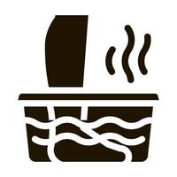 illustration de glyphe vectoriel icône bain de pieds à la vapeur