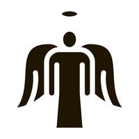 saint ange avec ailes icône vecteur glyphe illustration