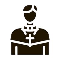 illustration de glyphe vectoriel icône moine chrétien