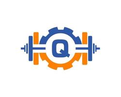 lettre de l'alphabet initial q modèle de conception de logo de remise en forme de gym vecteur