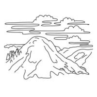 nuages repos montagne dans le parc national de yosemite californie dessin au trait monoline vecteur