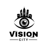 vecteur de logo d'oeil de ville pour la société immobilière, le bâtiment, l'entrepreneur, la métropole