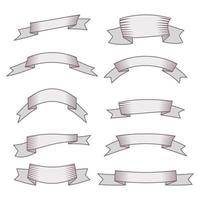 ensemble de dix rubans et bannières pour la conception web. grand élément de design isolé sur fond blanc. illustration vectorielle. vecteur