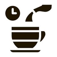 illustration de glyphe de vecteur d'icône de temps de veille de thé