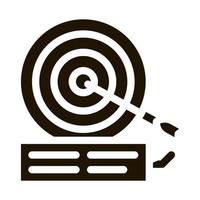 illustration de glyphe de vecteur d'icône de cible de fléchette