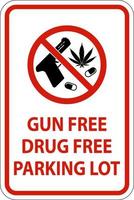 zone de stationnement sans drogue signe sans armes à feu, parking sans drogue vecteur