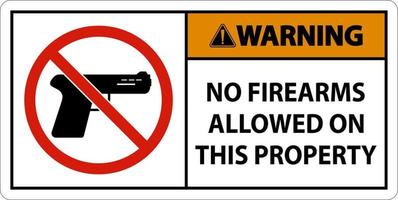 panneau d'avertissement pas d'armes à feu autorisées sur cette propriété vecteur