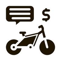 paiement pour l'utilisation de l'illustration de glyphe de vecteur d'icône de bicyclette