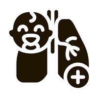 poumons de bébé nouveau-né icône vecteur glyphe illustration