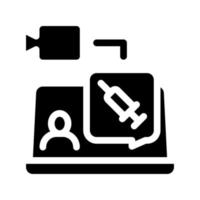 icône de contrôle vidéo seringue illustration vectorielle de glyphe vecteur
