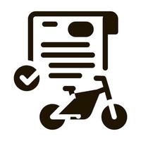 contrat d'utilisation temporaire de l'illustration de glyphe vectoriel d'icône de vélo