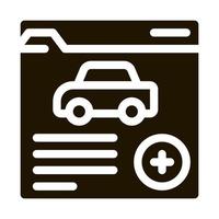 illustration de glyphe de vecteur d'icône d'assurance maladie de voiture