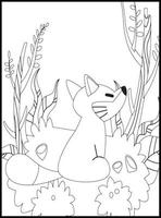 jolis coloriages de renard pour les enfants vecteur