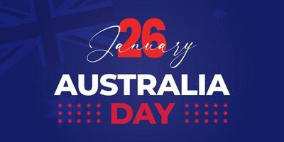 26 janvier bonne fête de l'australie. illustration vectorielle de joyeux jour de l'australie. adapté à la carte de voeux, à l'affiche et à la bannière. vecteur
