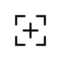 icône de ligne de réticule cible isolée sur fond blanc. icône noire plate mince sur le style de contour moderne. symbole linéaire et trait modifiable. illustration vectorielle de trait parfait simple et pixel vecteur