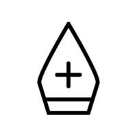 icône de ligne chapeau papal isolé sur fond blanc. icône noire plate mince sur le style de contour moderne. symbole linéaire et trait modifiable. illustration vectorielle de trait parfait simple et pixel vecteur
