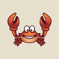 illustration vectorielle de smiley crabe mascotte vecteur