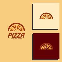 emblème de vecteur de pizza sur tableau noir. modèle de logo de pizza. emblème de vecteur pour café, restaurant ou service de livraison de nourriture.