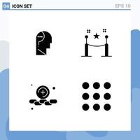 pack de 4 glyphes solides créatifs de confusion plus question paling éléments de conception vectoriels modifiables créatifs vecteur