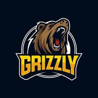 illustration vectorielle de logo grizzly professionnel moderne pour une équipe sportive vecteur