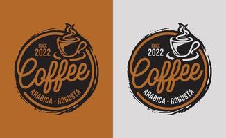 modèle de logo de café vintage. logotype de caféine. insigne vintage rétro. insigne de café rétro. illustration vectorielle vecteur