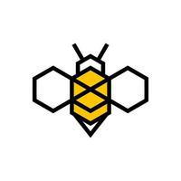 modèle de conception de logo d'abeille géométrique créatif vecteur