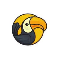 beau modèle de vecteur de conception de logo oiseau toucan