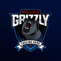 illustration vectorielle de logo grizzly professionnel moderne pour une équipe sportive vecteur