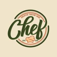 modèle de vecteur de logo de conception vintage de chef de cuisine