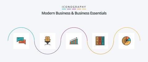 pack d'icônes plat 5 rempli d'affaires modernes et d'essentiels commerciaux, y compris le graphique. analytique. bras. graphique. Bureau vecteur
