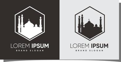 logo de la mosquée islam avec vecteur premium de style moderne créatif
