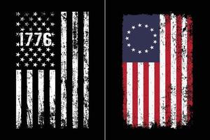 Conception du drapeau américain de 1776 vecteur