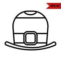 illustration de l'icône de ligne de chapeau de magicien vecteur