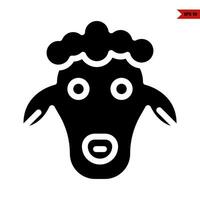 illustration de l'icône de glyphe de tête de chèvre vecteur