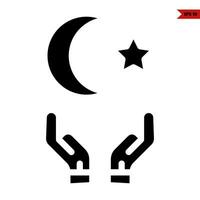 illustration de l'icône du glyphe de la mosquée vecteur