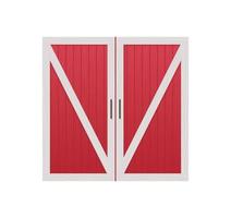 vue de face de porte de grange en bois rouge et entrepôt de ferme bâtiment dessin animé concept illustration vectorielle plane horizontale. vecteur