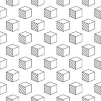 Motif géométrique de cube imprimé en 3d - arrière-plan transparent vectoriel