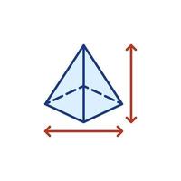 pyramide dimensions vecteur concept icône ou symbole coloré