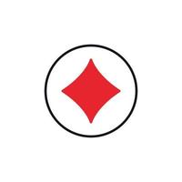 costume de carte à jouer de diamants dans le concept de vecteur de cercle icône rouge solide